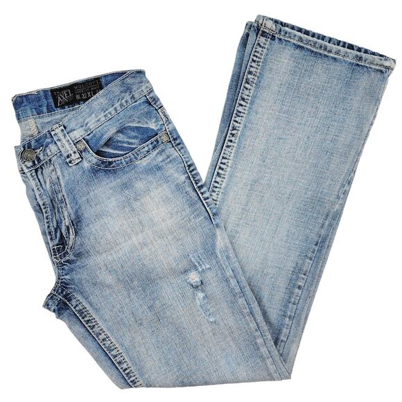 Axel Wolcott Vintage Boot Distressed Light Wash Jeans - W32 L34 - Picture 3 of 7